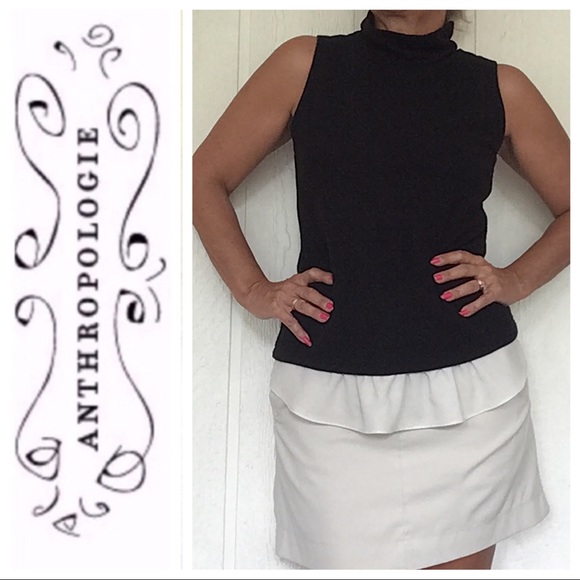 ANTHROPOLOGIE DREW BLACK SLEEVELESS TURTLENECK MEDIUM - Picture 1 of 10